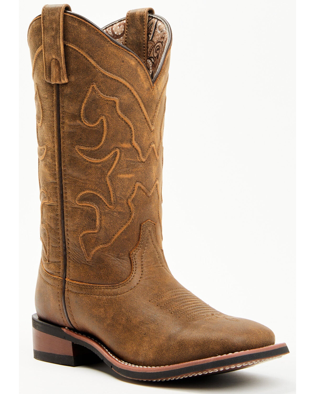 Laredo Women's Megan Western Boots - Broad Square Toe, Tan, hi-res