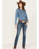 Image #1 - Wrangler Women's Dark Wash Mid Rise Ultimate Riding Bootcut Jeans, Dark Wash, hi-res