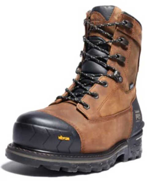 Image #1 - Timberland Men's Boondock Waterproof Work Boots - Composite Toe, Distressed Brown, hi-res