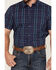 Image #3 - Gibson Men's Lost Leader Plaid Short Sleeve Button Down Western Shirt, Navy, hi-res