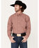George Strait by Wrangler Men's Long Sleeve Button Down One Pocket Plaid Shirt, Red, hi-res