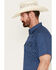 Image #2 - Cody James Men's El Paso Geo Print Short Sleeve Snap Western Shirt, Navy, hi-res