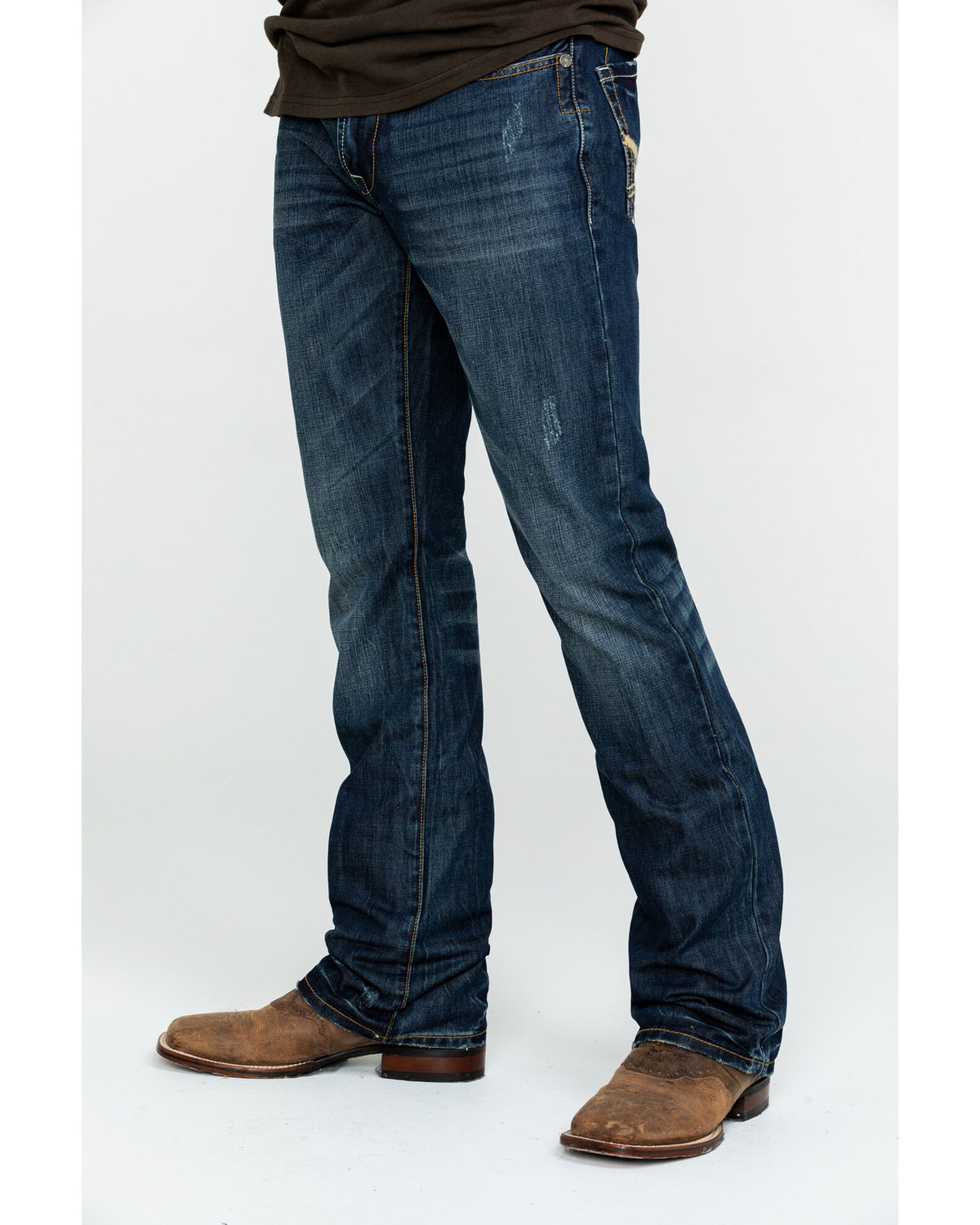Image #4 - Stetson Rock Fit X Stitched Jeans, Dark Stone, hi-res