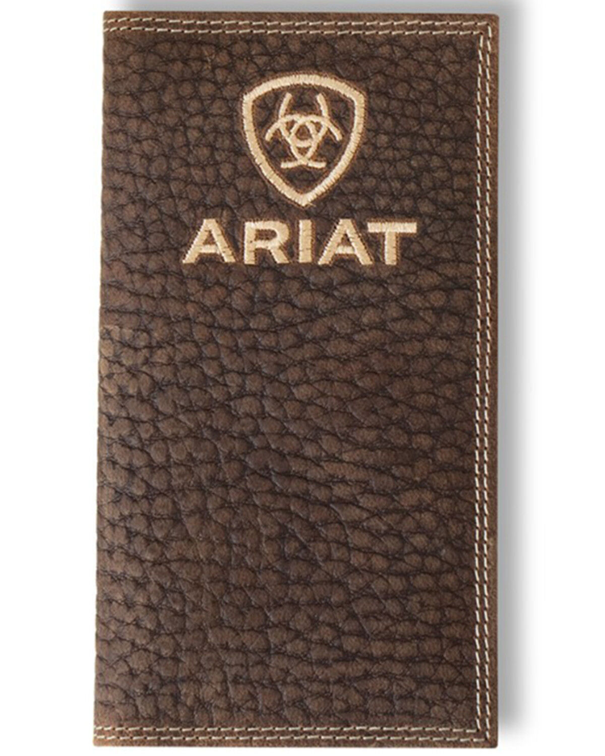 Image #1 - Ariat Men's Bull Hide Embroidered Rodeo Wallet, Brown, hi-res