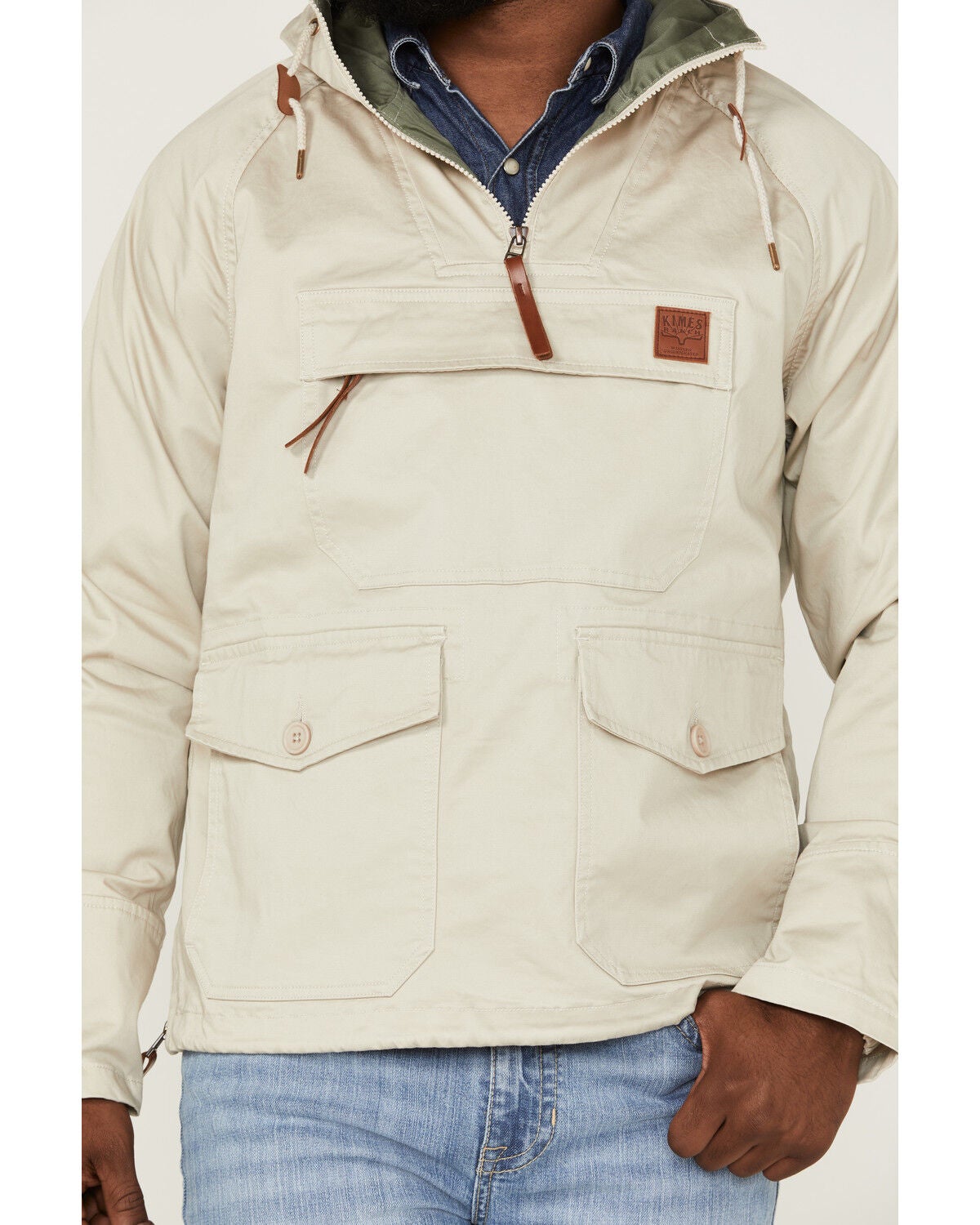 Image #3 - Kimes Ranch Men's Any-Day Sand 1/4 Zip Front Hooded Pullover, , hi-res