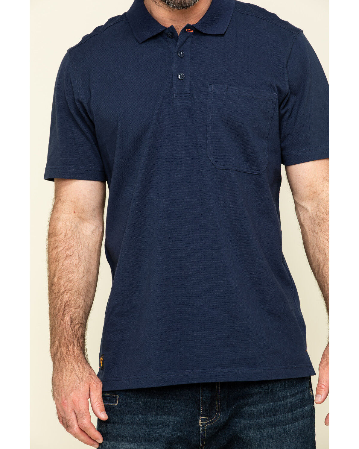 Image #4 - Hawx Men's Navy Miller Pique Short Sleeve Work Polo Shirt, Navy, hi-res