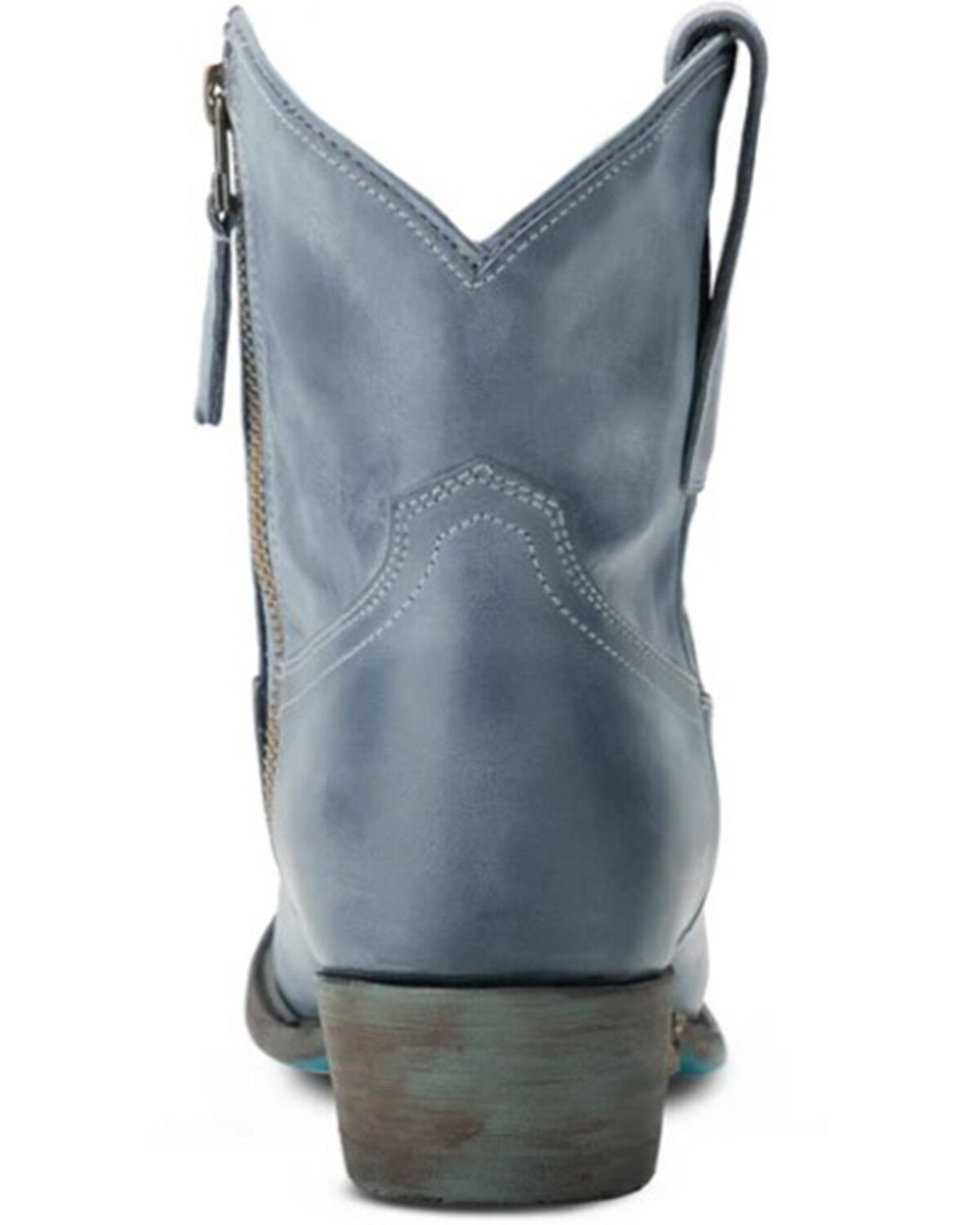 Image #5 - Lane Women's Plain Jane Western Booties - Round Toe, Blue, hi-res
