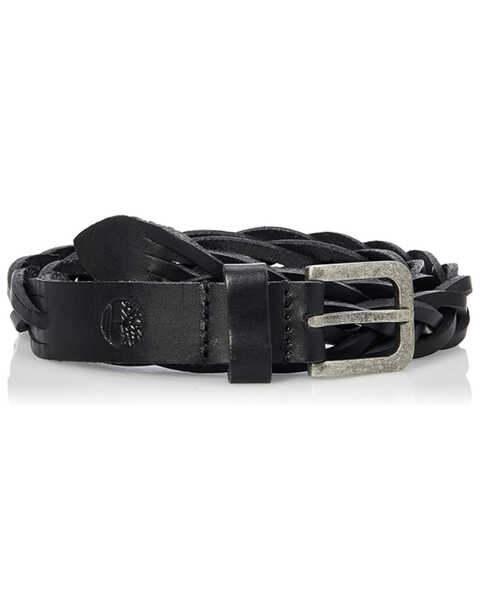 Timberland Women's Braided Casual Leather Belt, Black, hi-res