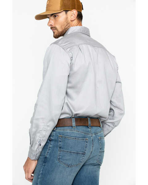 Image #3 - Carhartt Men's FR Solid Twill Long Sleeve Work Shirt, Grey, hi-res