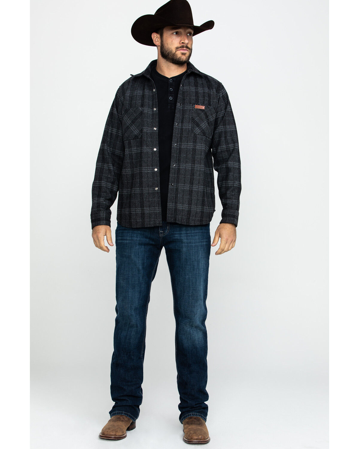 Image #6 - Outback Trading Co. Men's Black Clyde Big Flannel Shirt, Black, hi-res