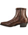 Abilene Western Wingtip Zipper Boots - Snip Toe, Chocolate, hi-res