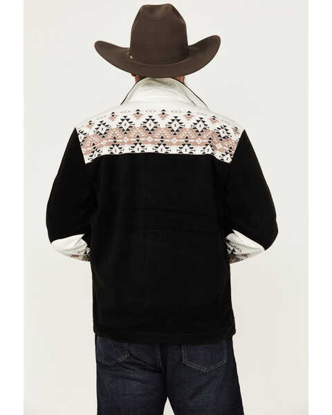 Image #4 - Hooey Men's Southwestern Print Tech Fleece Jacket - Big , Black, hi-res