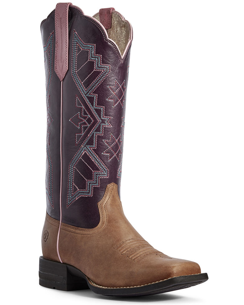 Ariat Women's Jackpot Sandstone Western Boots - Wide Square Toe, Tan, hi-res