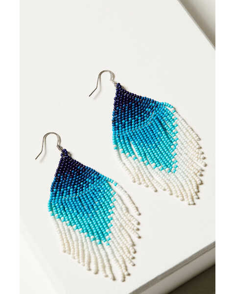 Image #2 - Idyllwind Women's Pacifica Beaded Fringe Earrings , Silver, hi-res