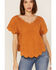 Image #3 - Talisman Women's Flutterby Blutterfly Lace Short Sleeve Top, Orange, hi-res