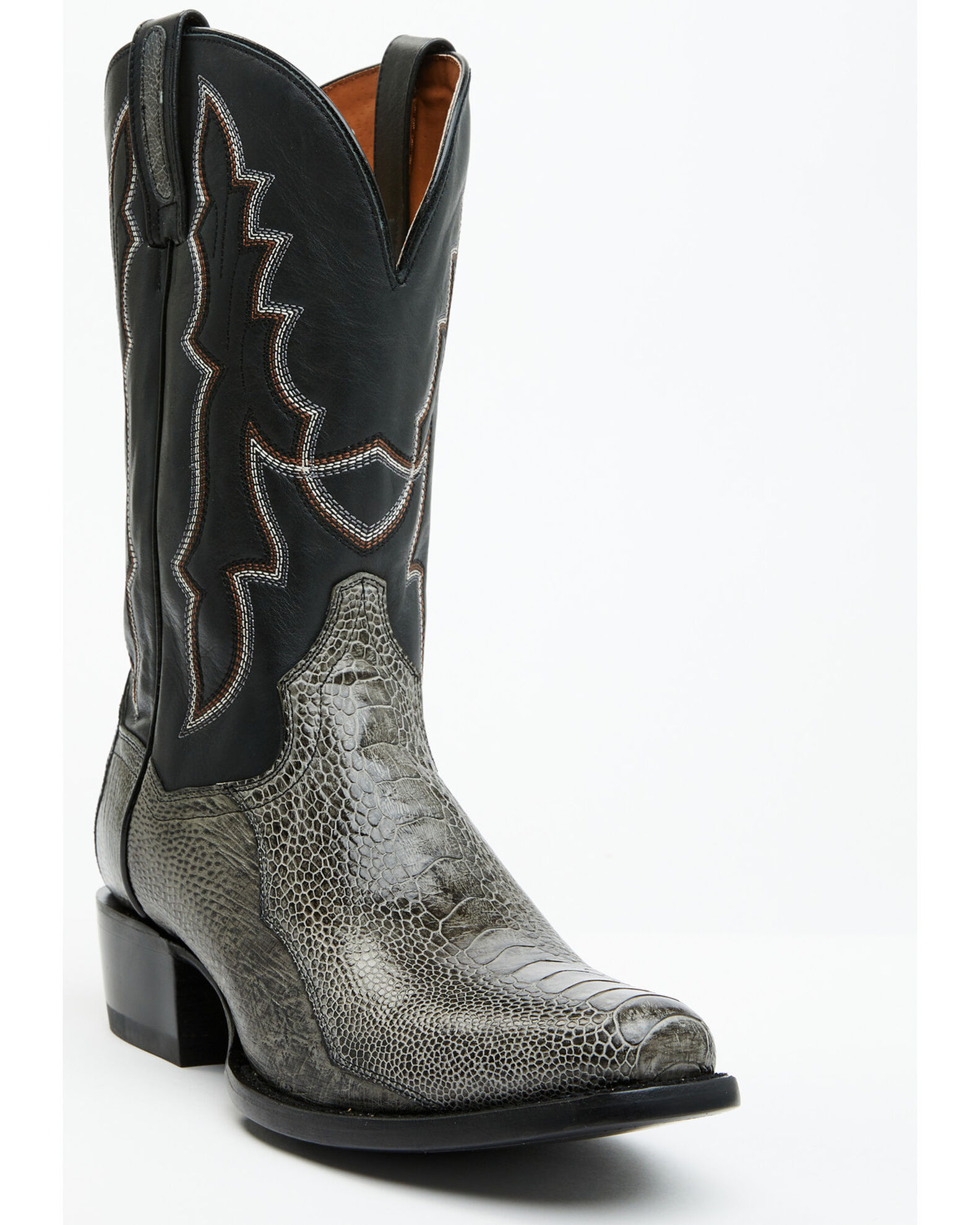 Dan Post Men s 12 Exotic Ostrich Leg Western Boots Square Toe Sheplers