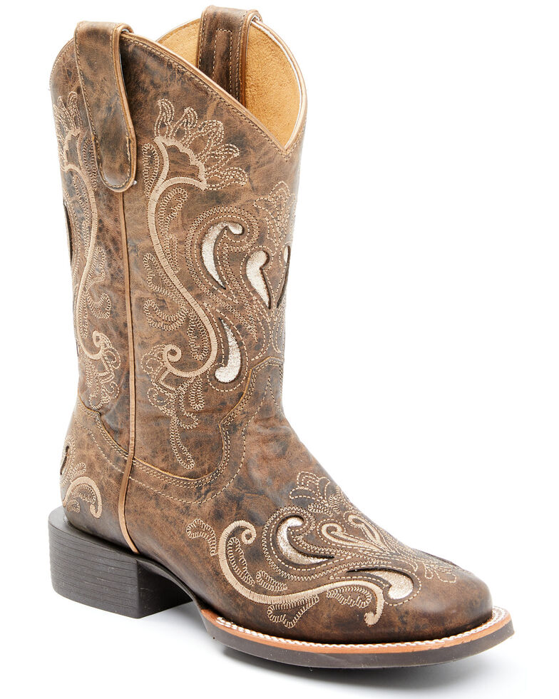 Shyanne Women's Melody Western Boots - Wide Square Toe, Tan, hi-res