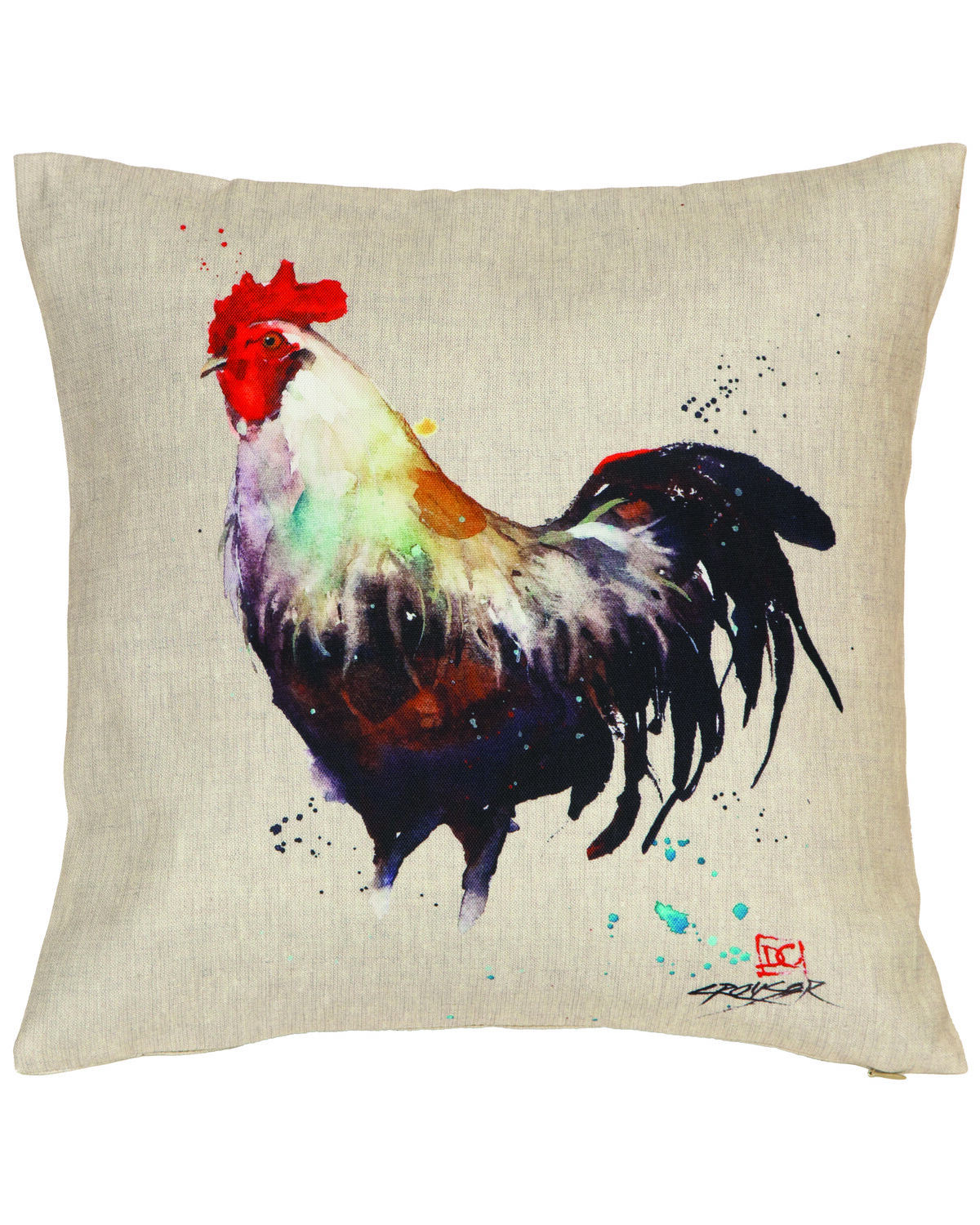 Image #1 - Carstens Home Rooster Outdoor Pillow, Multi, hi-res