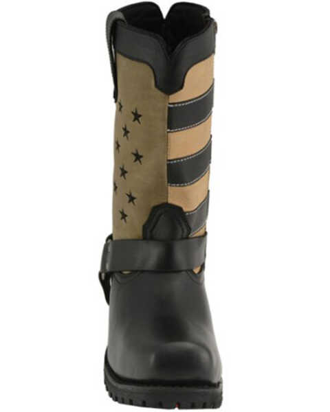 Image #4 - Milwaukee Leather Men's Stars And Stripes Motorcycle Harness Boots Square Toe - Extended Sizes, Black, hi-res