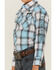 Wrangler Boys' Logo Plaid Long Sleeve Western Snap Shirt , Blue, hi-res
