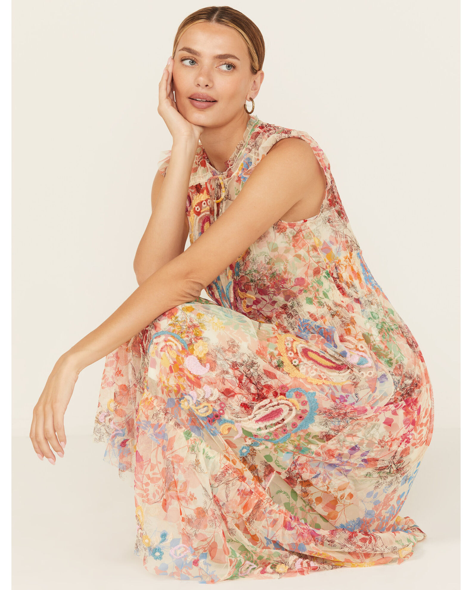 Johnny Was Women s Mazzy Tie Midi Dress Sheplers