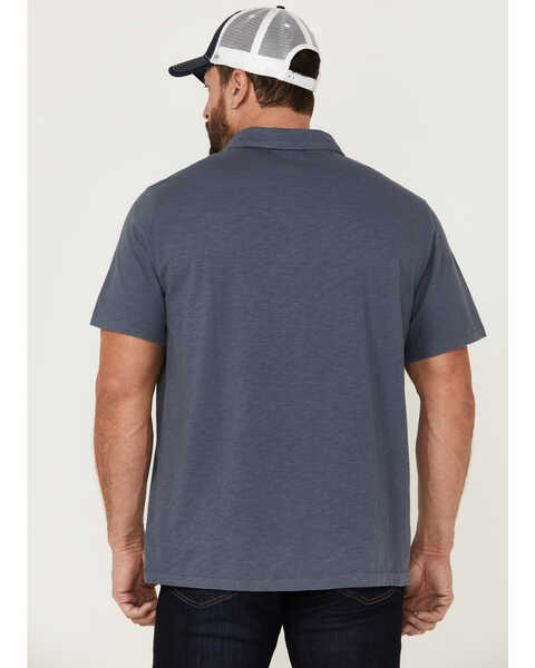 Brothers & Sons Men's Short Sleeve Slub Polo Shirt , Indigo, hi-res