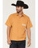 Image #2 - Modelo Men's Boot Barn Exclusive Steerhead Short Sleeve Button-Down Shirt, Mustard, hi-res