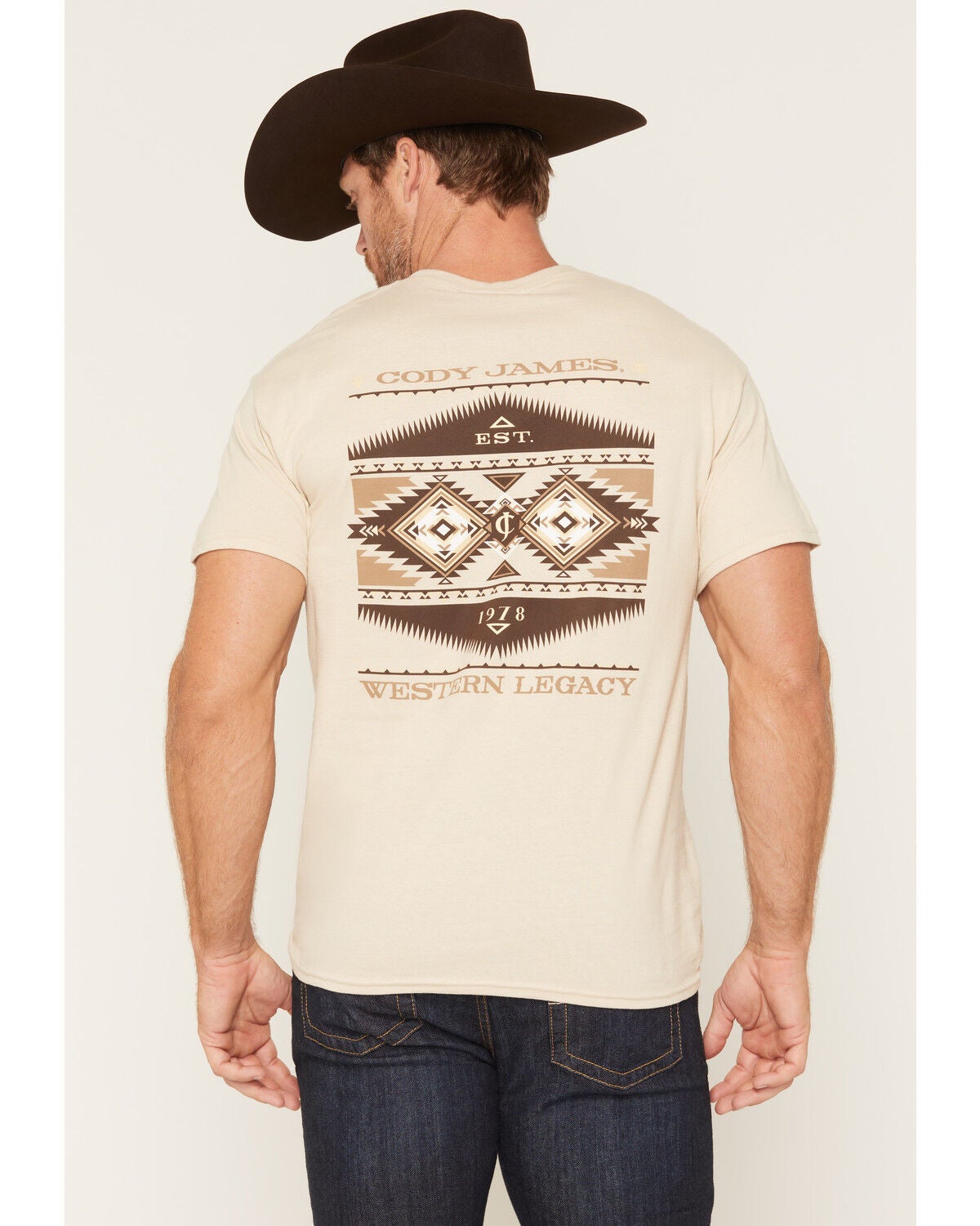 Cody James Men's Untamed Southwestern Short Sleeve Graphic T-Shirt, Sand, hi-res