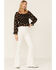 Beyond The Radar Women's Floral Smocked Off-Shoulder Top, Black, hi-res