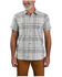 Image #1 - Carhartt Men's Rugged Flex® Plaid Print Relaxed Fit Lightweight Short Sleeve Button-Down Work Shirt - Tall , Dark Grey, hi-res