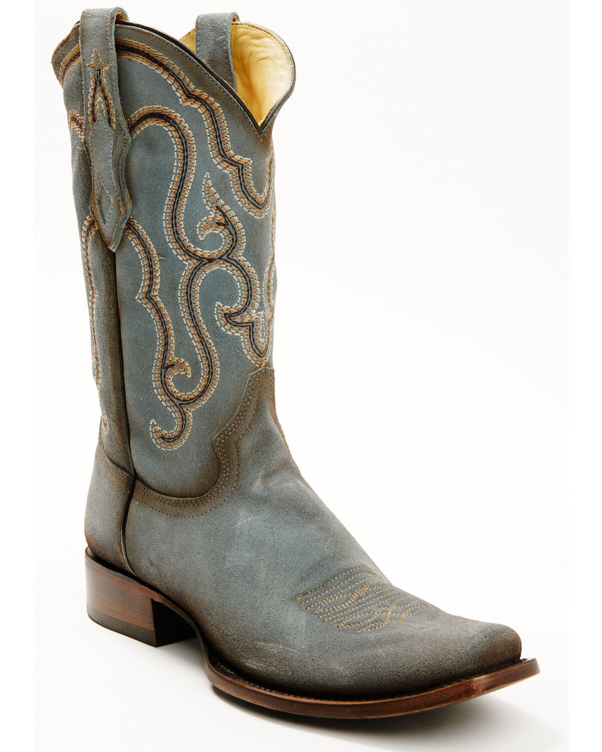 Image #1 - Corral Men's Suede Western Boots - Square Toe, Blue, hi-res
