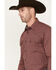 Image #2 - Cody James Men's Fire Mountain Long Sleeve Plaid Print Snap Western Shirt, Red, hi-res