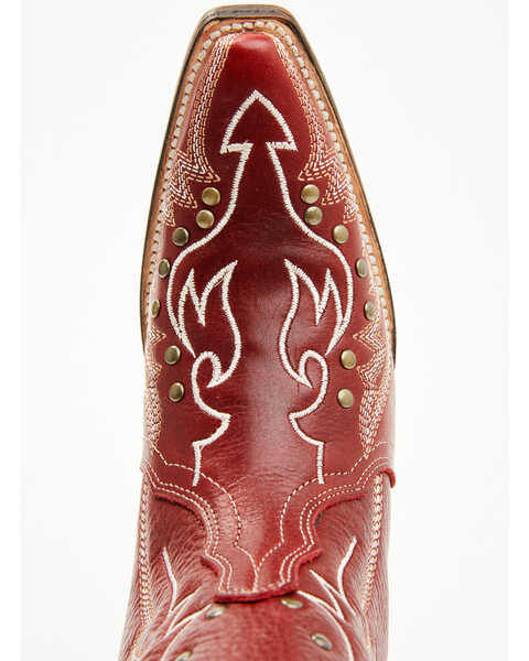 Image #6 - Circle G Women's Studded Western Boots - Snip Toe , Red, hi-res