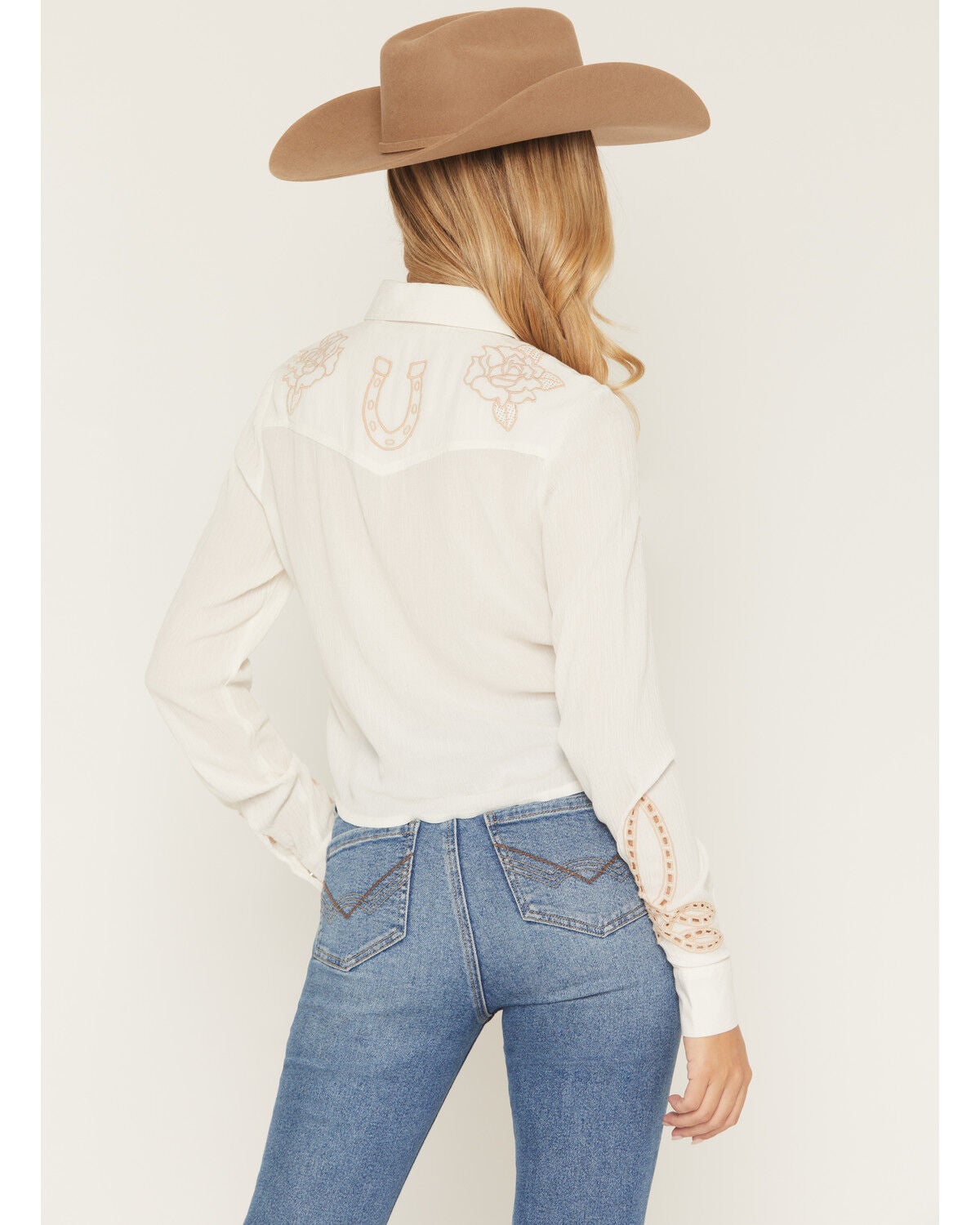 Image #6 - Idyllwind Women's Sonora Long Sleeve Snap Western Shirt, Cream, hi-res
