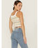 Image #3 - Shyanne Women's Sleeveless Pointelle Melange Knit Sweater, Ivory, hi-res