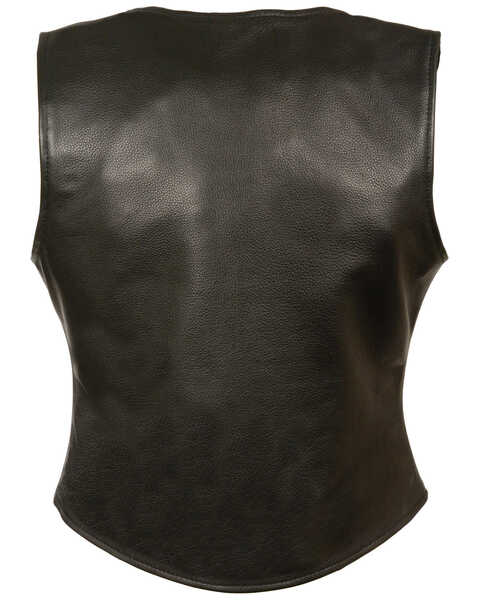 Image #2 - Milwaukee Leather Women's Snap Front Long Body Vest - 4X, Black, hi-res