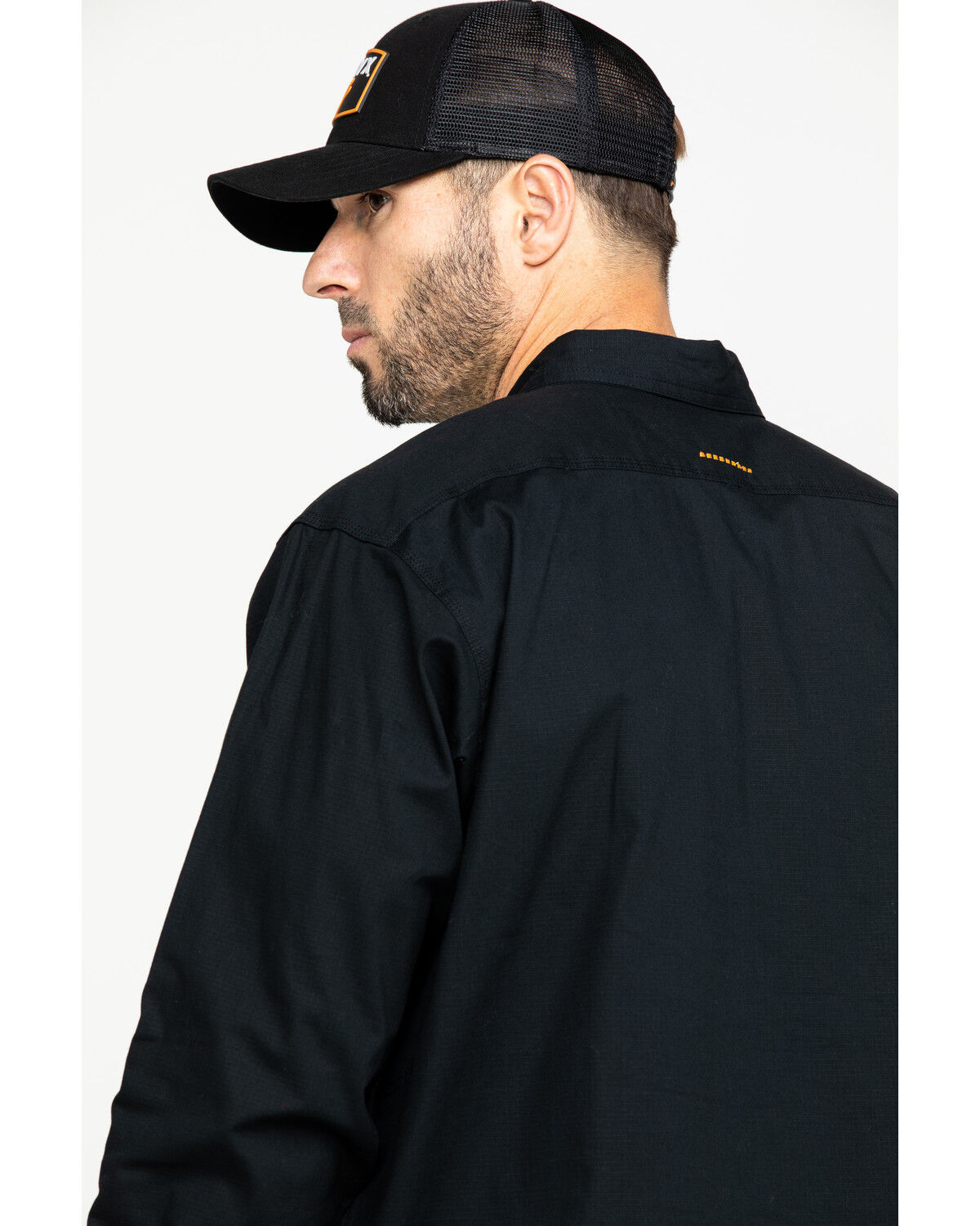 Image #5 - Ariat Men's Rebar Made Tough Durastretch Long Sleeve Work Shirt, Black, hi-res
