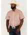Rock & Roll Denim Men's Medallion Print Short Sleeve Button Down Western Shirt , White, hi-res