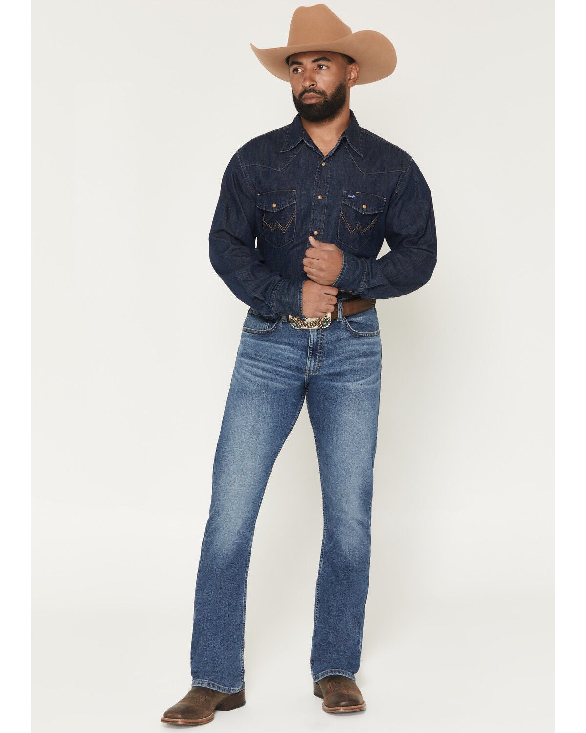 Wrangler 20X 42MWX Colorado Medium Wash Vintage Bootcut Stretch Denim Jeans, Medium Wash, hi-res