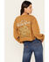 Cleo + Wolf Women's Wildflower Washed Cropped Sweatshirt , Bronze, hi-res