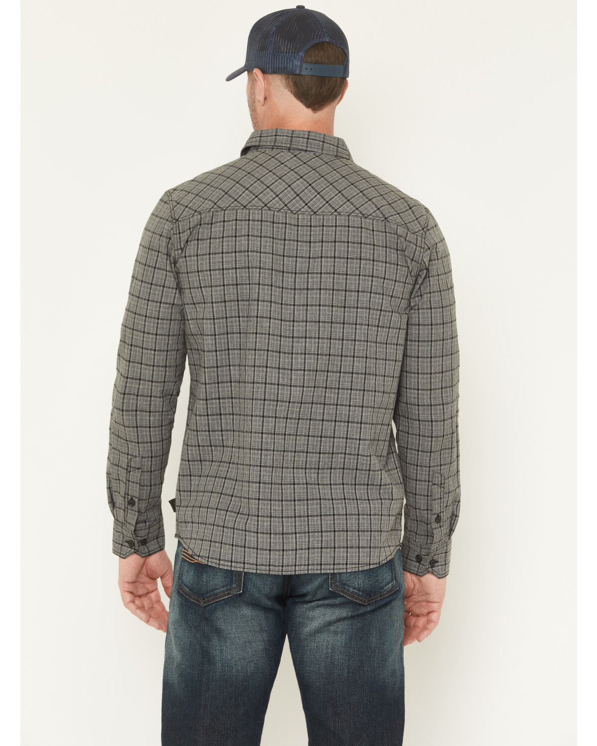 Image #4 - Brothers and Sons Men's Bryce Plaid Print Long Sleeve Button-Down Western Shirt, Grey, hi-res
