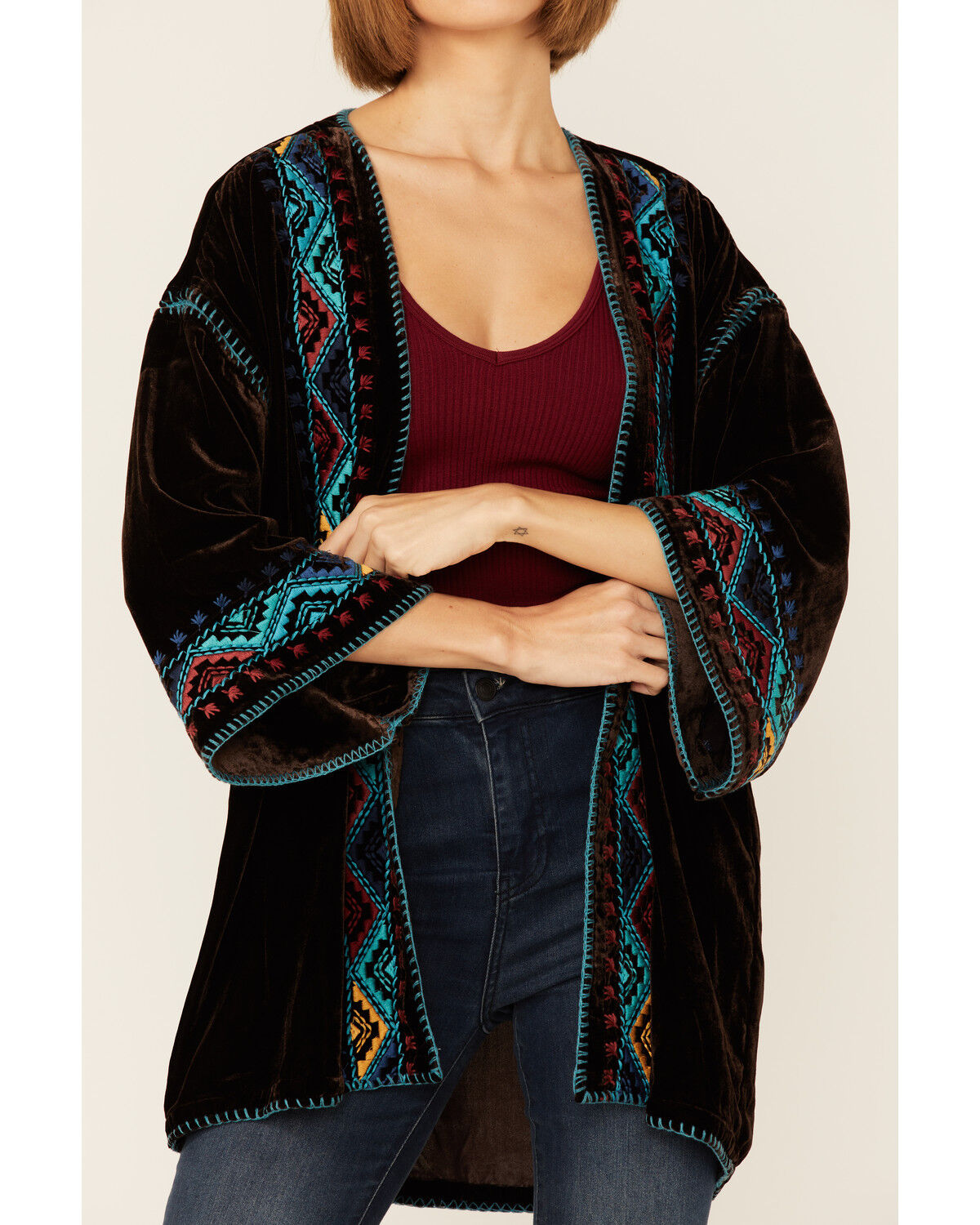 Image #2 - Tasha Polizzi Women's Baldwin Kimono Cardigan, Brown, hi-res