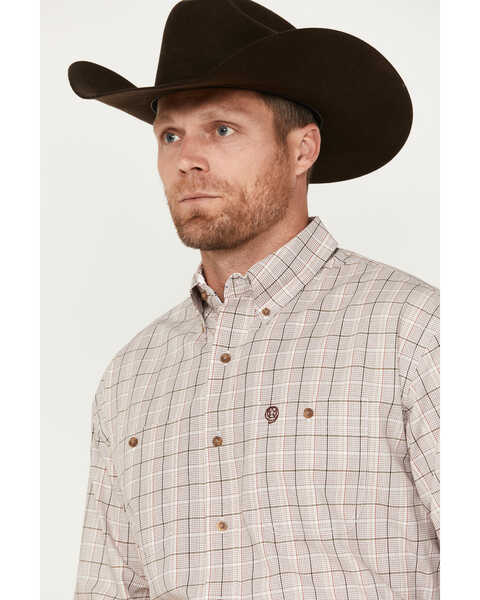 Image #3 - George Strait by Wrangler Men's Plaid Print Long Sleeve Button-Down Western Shirt - Tall, Red, hi-res