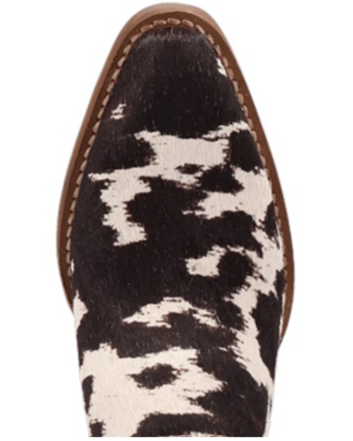 Image #6 - Dingo Women's Calico Hair-On-Hide Mules, Black/white, hi-res