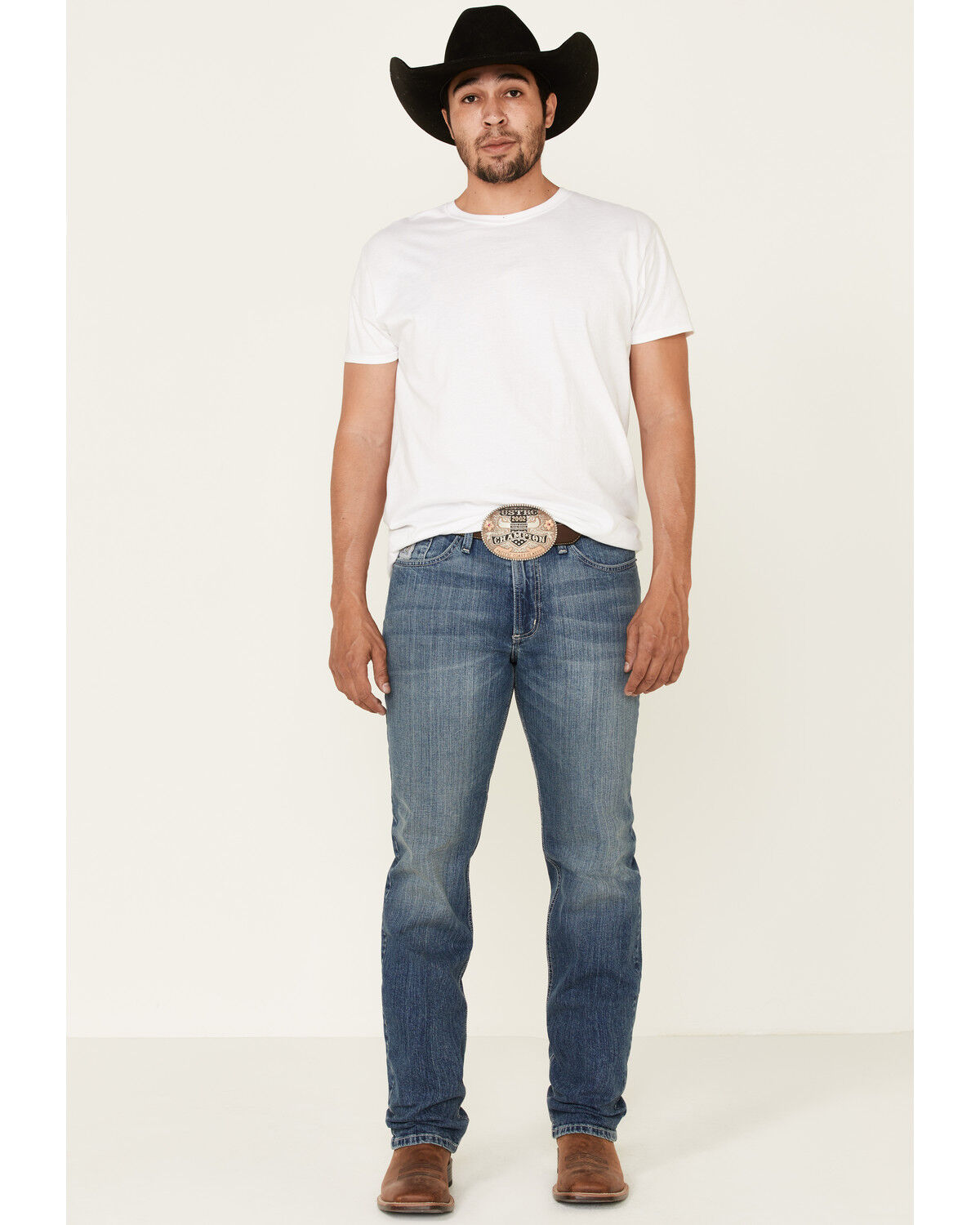 Image #1 - Cinch Men's Silver Label Performance Stretch Slim Straight Jeans, Indigo, hi-res