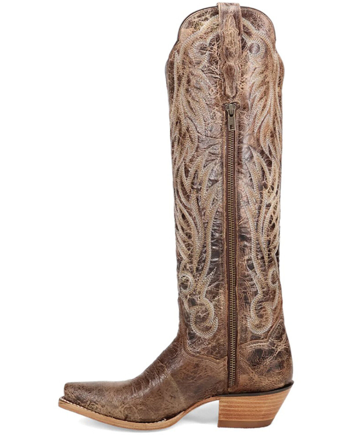 Image #2 - Dan Post Women's Rustic Ridge Tall Western Boots - Snip Toe, Brown, hi-res