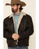 Cripple Creek Men's Leather Sherpa Lined Jacket , Brown, hi-res