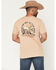 Image #1 - Rock & Roll Denim Men's Bronco Rider Short Sleeve Graphic T-Shirt, Tan, hi-res