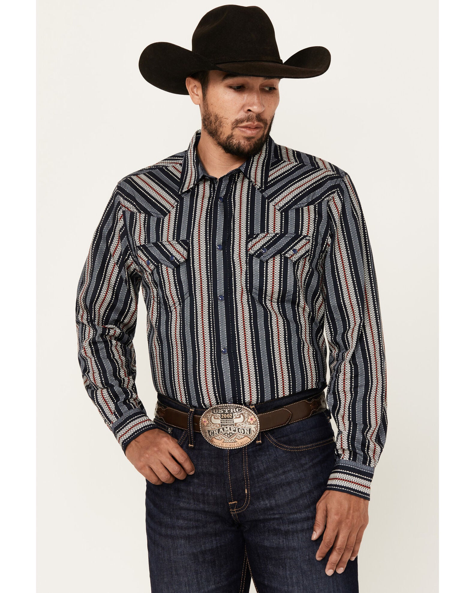 Product Name Cody James Men's Harvest Striped Long Sleeve Snap Western