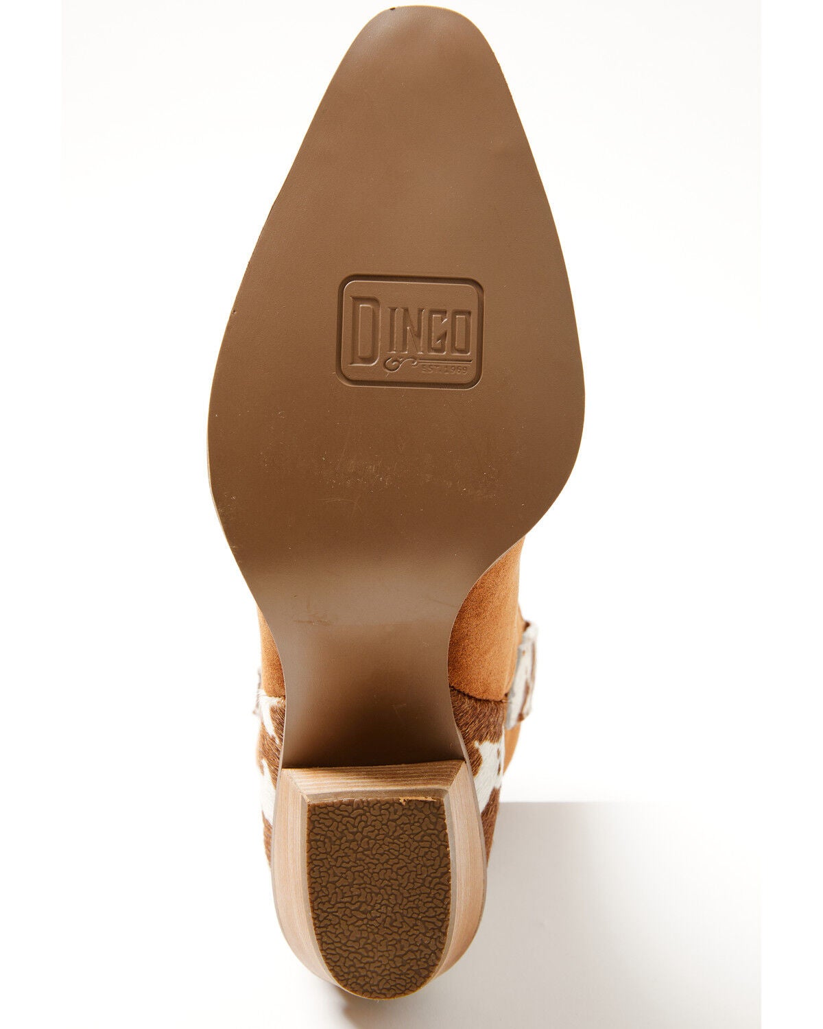 Image #7 - Dingo Women's Texas Charm Suede Western Booties - Round Toe, Camel, hi-res